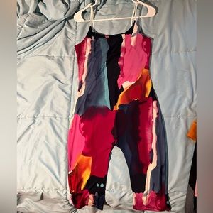 One piece jumpsuit medium purple blue shades